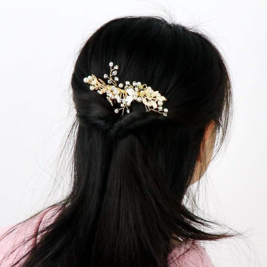 ヘッドドレス ヘアピン コーム ヘアアクセ パール お花 小枝 バレッタ クリップ 手作り ブライダルhg Fashion Lightly Row 通販 Yahoo ショッピング