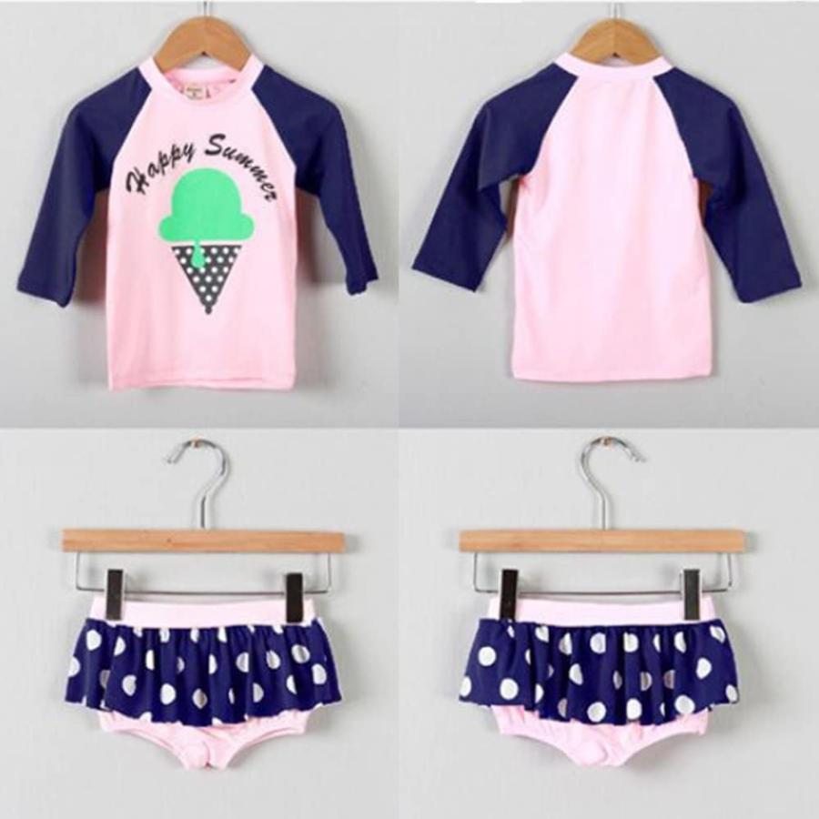 Monoii ベビー 水着 女の子 80 90 セパレート セット 赤ちゃん 水着 ラッシュガード 女の子 可愛い 水着 子供 帽子 セット Manouvellevoiture Be