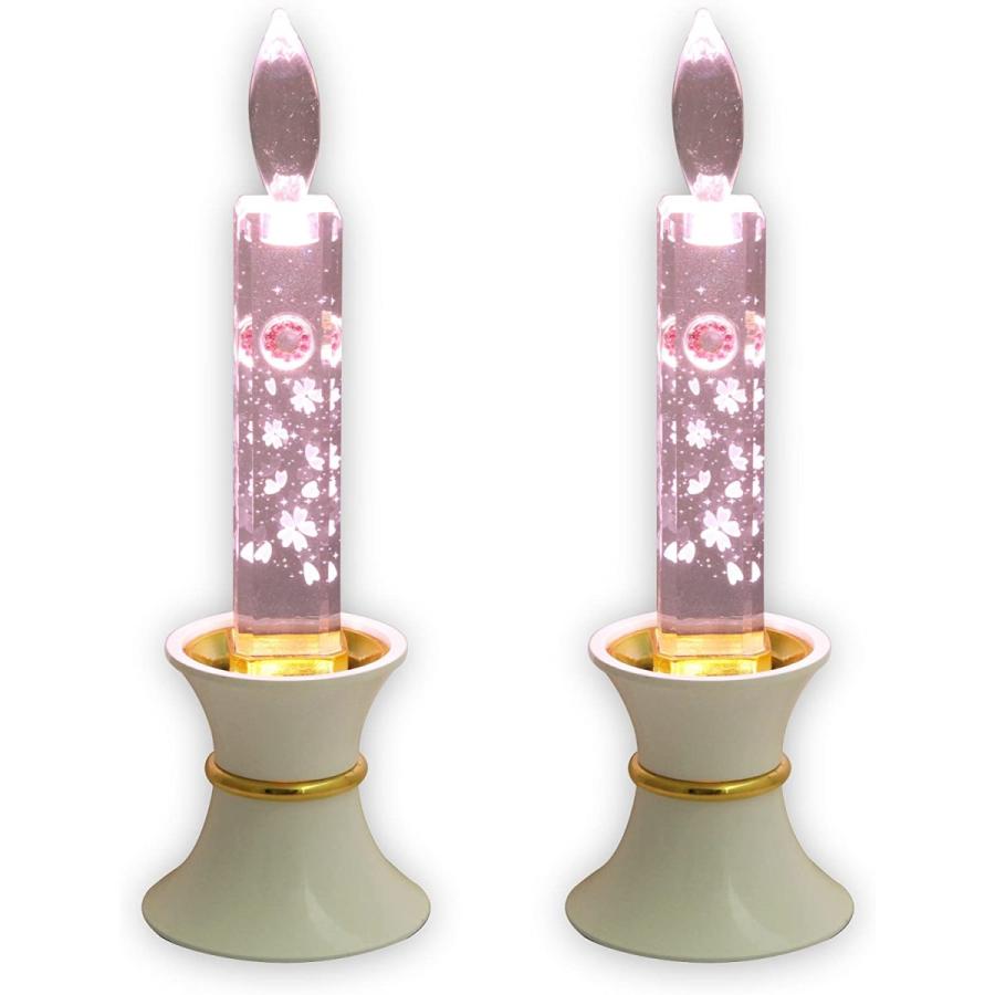 創価学会 仏具 LED クリスタル キャンドル 電気コード式 (21cm(M)， ピンク) 創価学会 仏具 LED クリスタル キャンドル 電気コード式 21cm ， ピンク