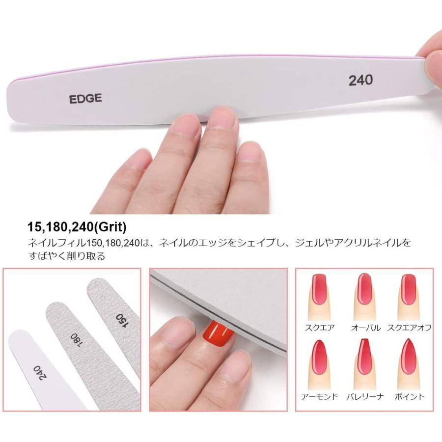 Akunsz 爪やすり ネイルファイルセット プロ ネイルバッファー 爪磨き ジェルネイル用 ネイルシャイナー 150 180 240 10 Lightly Row 通販 Yahoo ショッピング