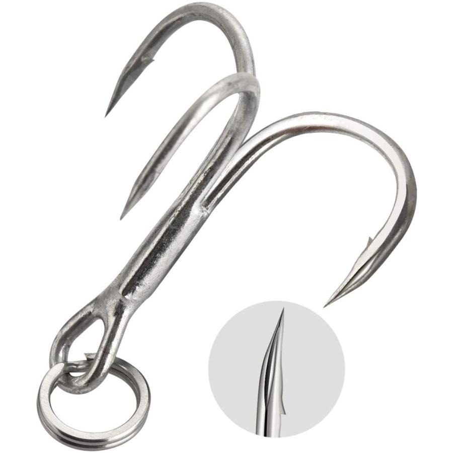 Quadpro トリプルフック トレブル ルアー メンタルジグ 3本針 スプリットリング付き 青物 シーバス ヒラメ トリプル釣り針 2 Lightly Row 通販 Yahoo ショッピング