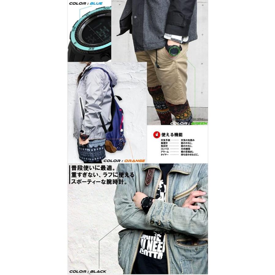 セール品 ラドウェザー アウトドア腕時計 ドイツ製センサー 高度計 気圧計 温度計 方位計 天気予測 登山 スポーツ時計 ブラック 反転液晶 Wantannas Go Id