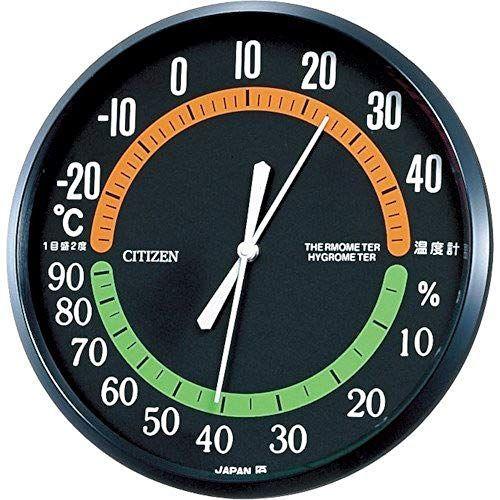 新発売リズム シチズン 温度計 ・ 湿度計 アナログ 掛け タイプ TM-42 黒 CITIZEN 9CZ013-002