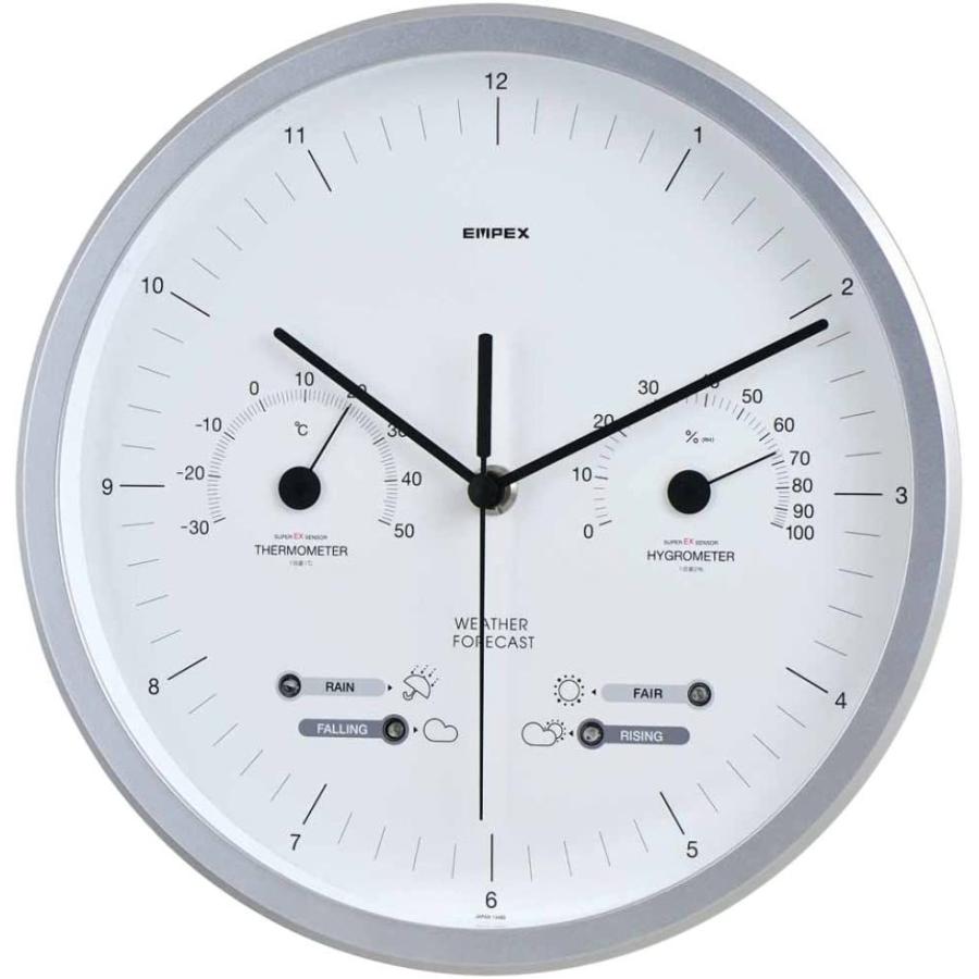 安心と信頼 エンペックス気象計 温度湿度計 スーパーex 晴天望機 天気予報機能付き 壁掛け用 日本製 シャインシルバー Ex 5471 Wantannas Go Id