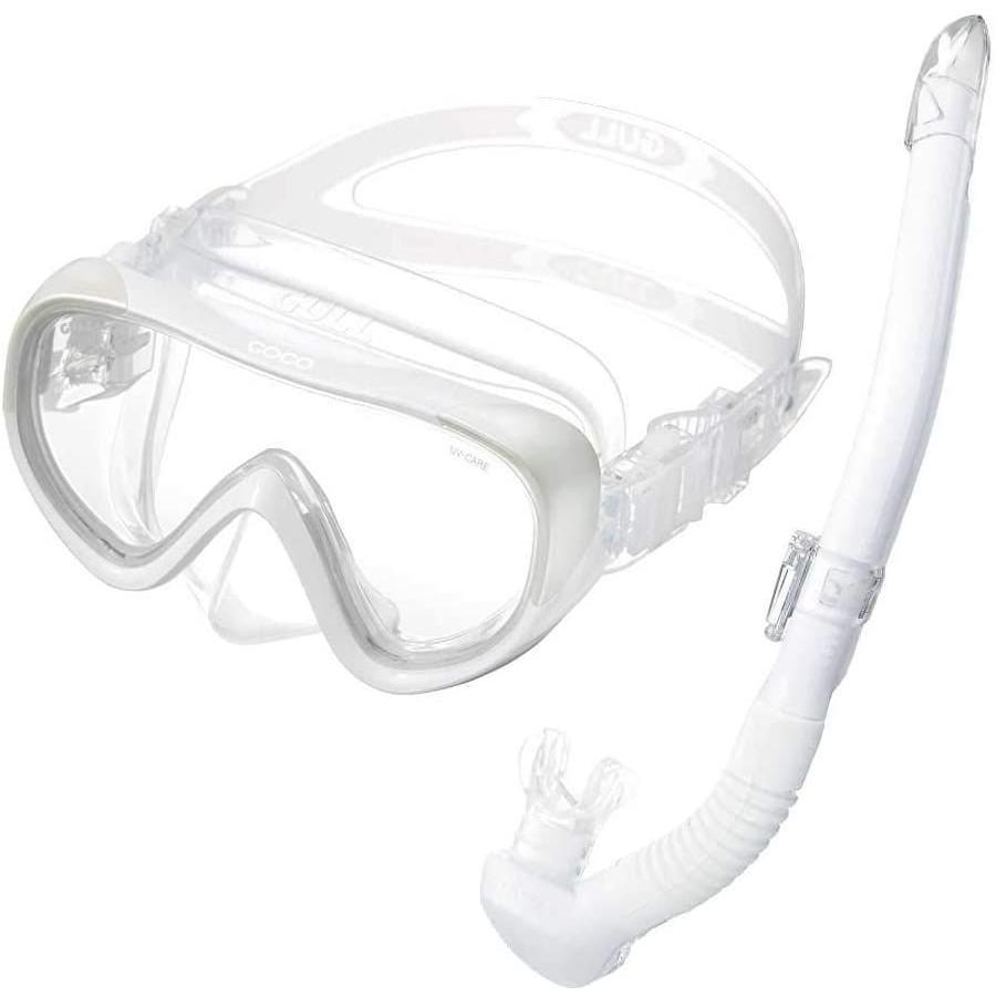 GULLGM-1231 ココシリコン ＋ GS-3174 レイラステイブル シュノーケル 2点セット ホワイト 女性向け GULLGM ココシリコン ＋ GS レイラステイブル シュノーケル 2点セット ホワイト 女性向け