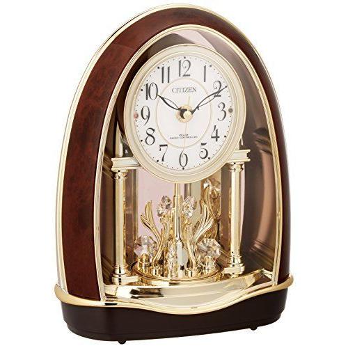 シチズン 置き時計 電波 アナログ パルドリームR414 毎正時 メロディ 12曲 入り 茶 CITIZEN 4RN414-023