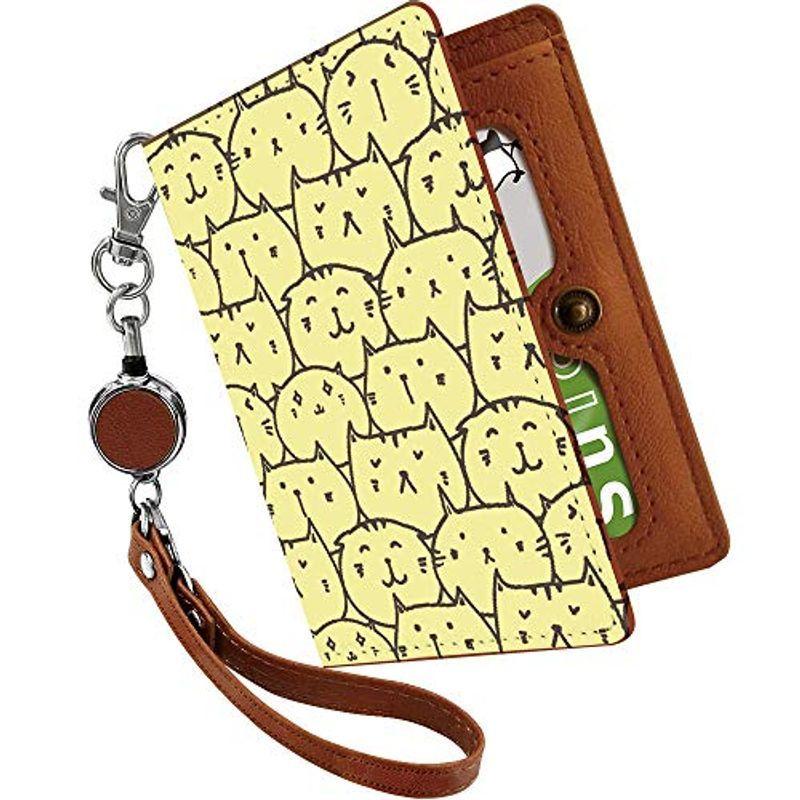ファッション ポケットいっぱい パスケース 定期入れ リール付き かわいい 猫 たくさん 群れ 黄色 動物 アニマル柄 二つ折り 中がみえない おしゃれ レディース 猫柄 8eccqxulxu Www Robertgillow Co Uk