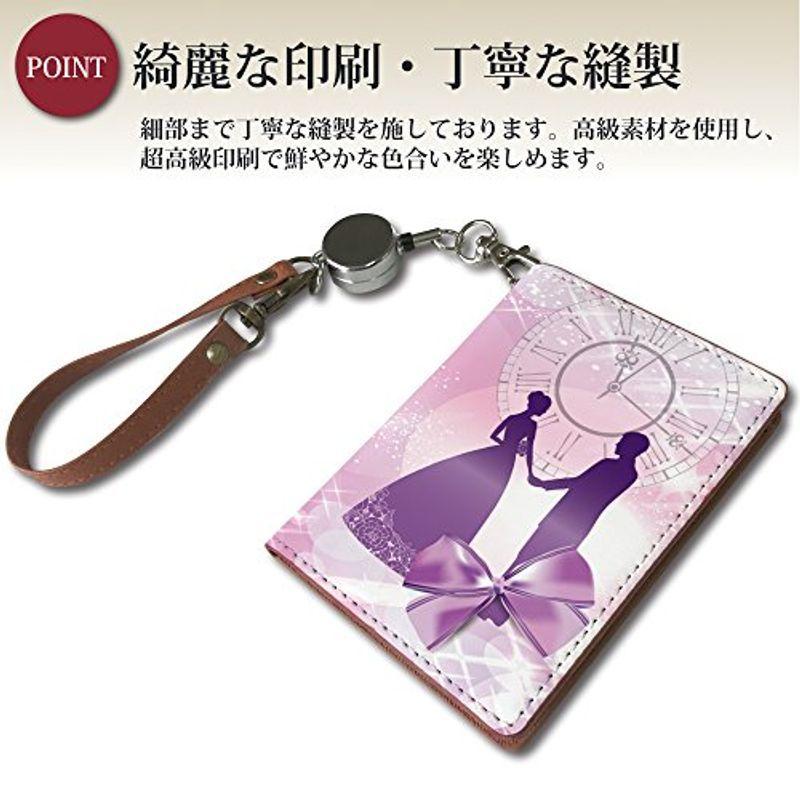 人気メーカー ブランド シンデレラ かわいい リール付き 定期入れ パスケース シルエット レディース おしゃれ 中がみえない 二つ折り イラスト キャラ ピンク パスケース 定期入れ