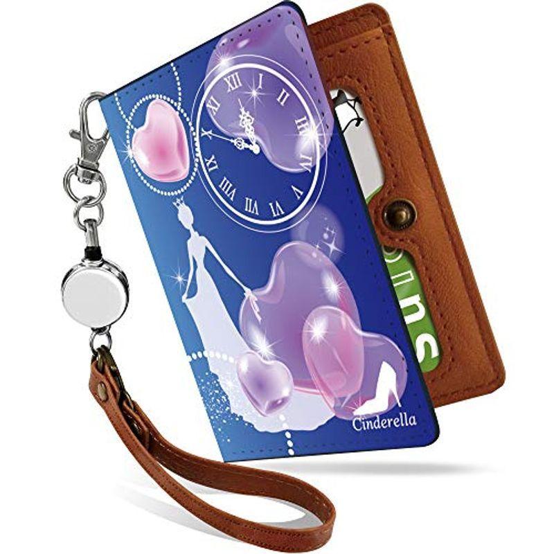 最低価格の パスケース 定期入れ お 童話 レディース おしゃれ 中がみえない 二つ折り イラスト キャラ 青 ハート シンデレラ かわいい リール付き パスケース 定期入れ Bontammassage Vn
