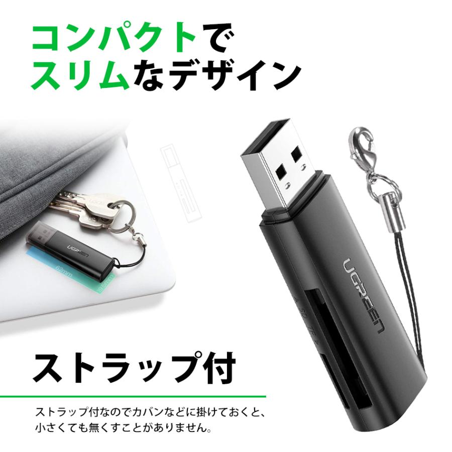 UGREEN マルチカードリーダー カードリーダー USB3.0 高速通信 MicroSD マイクロSD / SDカード Windows Mac 5ギガ 60722 | UGREEN | 05