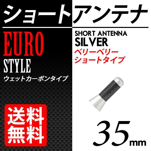 カーボン アンテナ ユーロタイプ ベリーベリーショート 35mm シルバー / 銀 送料無料｜lightning