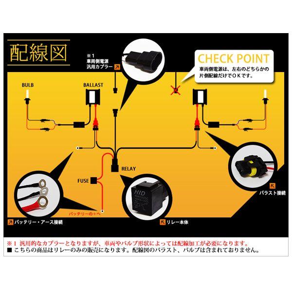 HID 強化リレー ハーネス H1 / H3/ H7 / H8 / H11 / H16 / HB3 / HB4 35W / 55W 対応 シングル 電源 安定化 |  | 02