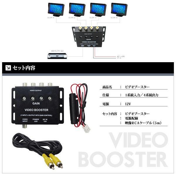 映像分配器 ビデオブースター 4ポート 劣化を防ぐＧＡＩＮ調節 ビデオケーブル付 |  | 03