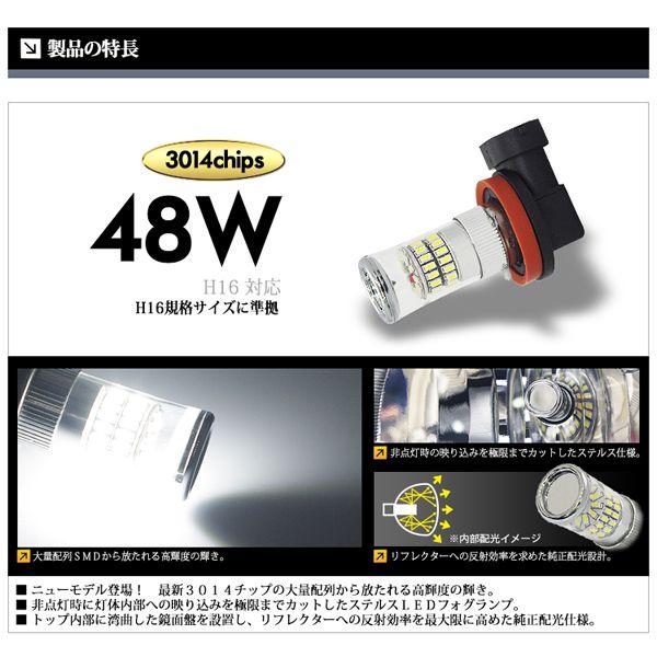 H16 LED バルブ フォグランプ / フォグライト ホワイト 白