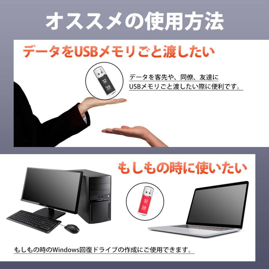 USBメモリ 32GB 5個 セット USB2.0 パソコン データ保管 バックアップ
