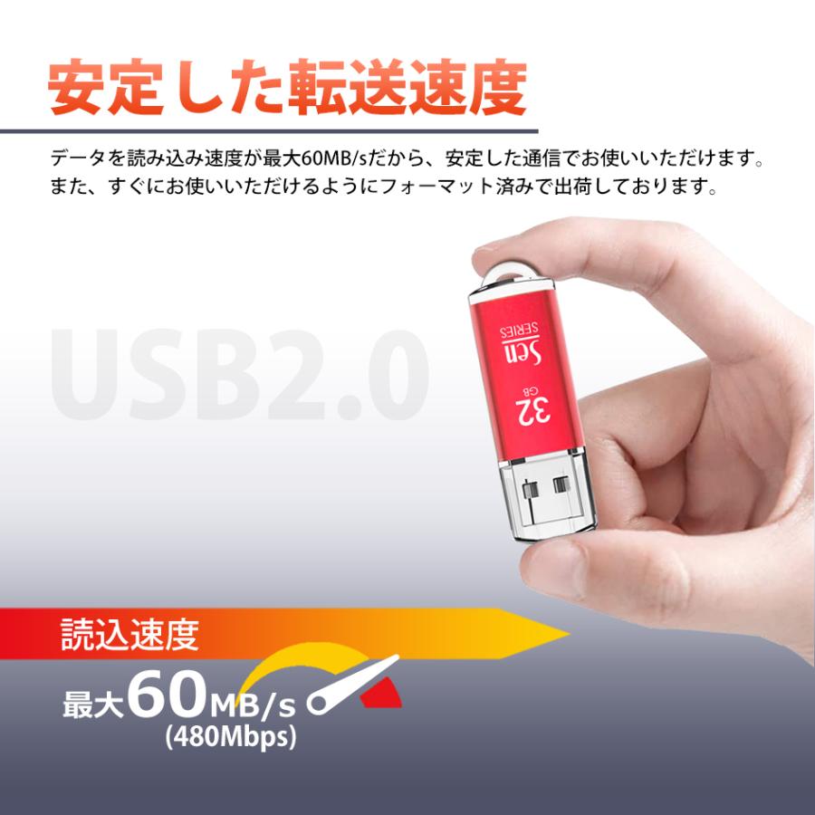 USBメモリ 32GB 5個 セット USB2.0 パソコン データ保管 バックアップ