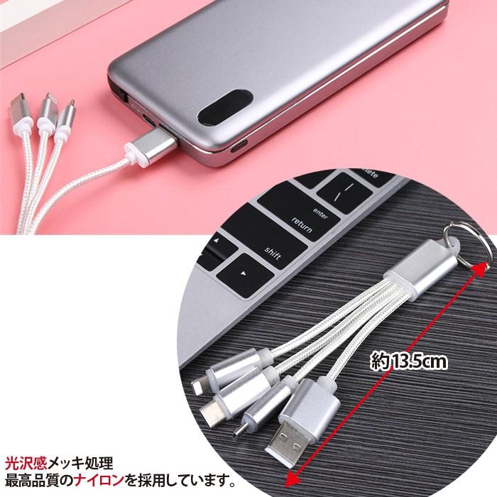 3in1 充電万能ケーブル ポイント消化 iPhoneケーブル Type-Cケーブル