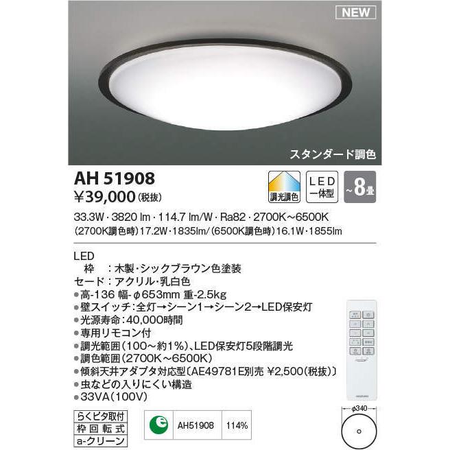 【2021福袋】 コイズミ照明 LEDシ−リングライト AH51908 シーリングライト
