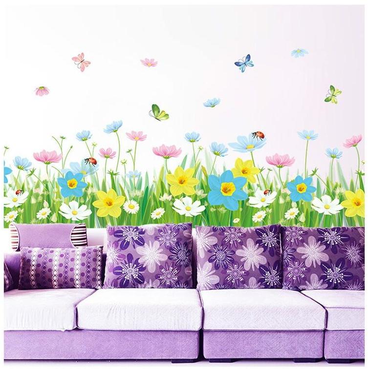 ウォールステッカー壁紙 シールウォールステッカー 防水賃貸部屋ok インテリア 防水 植物 リビングに最適 植物 花畑 蝶々 Fxl7186 Moon ファッション専門店 通販 Yahoo ショッピング