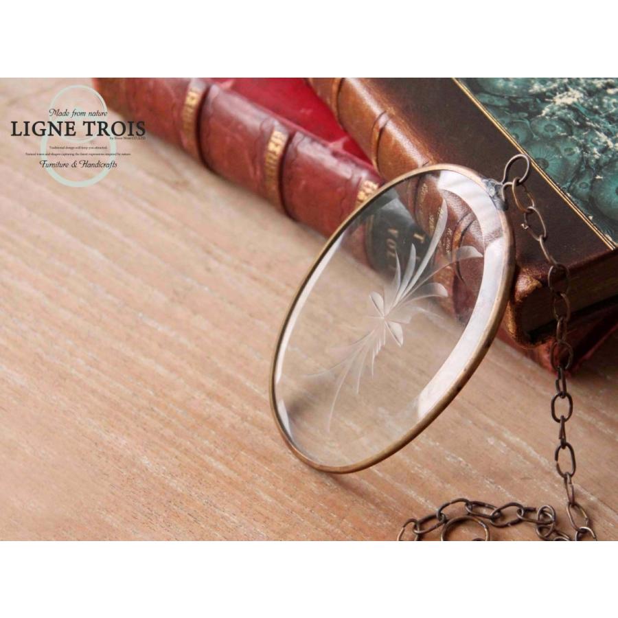 サンキャッチャー オーバル小 エッチングガラス 真鍮 オーナメント