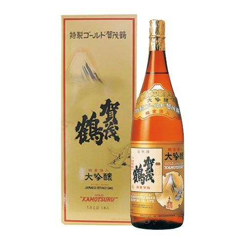日本酒 特製 ゴールド賀茂鶴 大吟醸 純金箔入 1.8L : ビアーザワールド