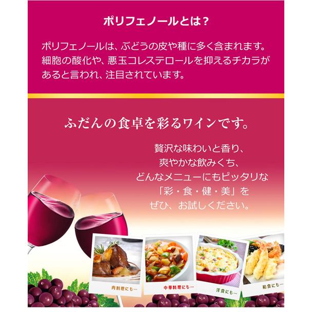 彩食健美 天然ポリフェノールたっぷり2倍 1,800ml×6本 ケース 送料無料 1.8L 紙パック) 赤ワイン 長S｜likaman｜05