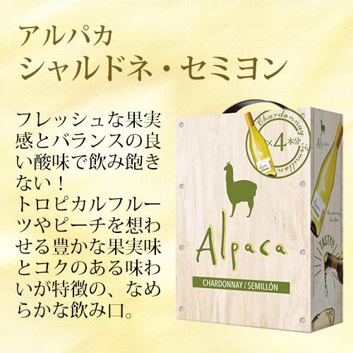 Alpaca ワイン 箱ワイン アルパカ シャルドネ セミヨン 3L×4箱入ケース