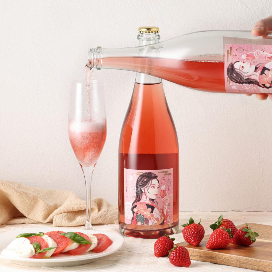 ほのかに苺香る 麗しピンク ロゼ スパークリングワイン 12.5度 750ml