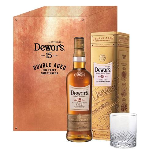 デュワーズ 15年 グラス付き750ml 2個セット グラス付き デュワーズ 15年 750ml 40度 ギフトセット ロックグラス