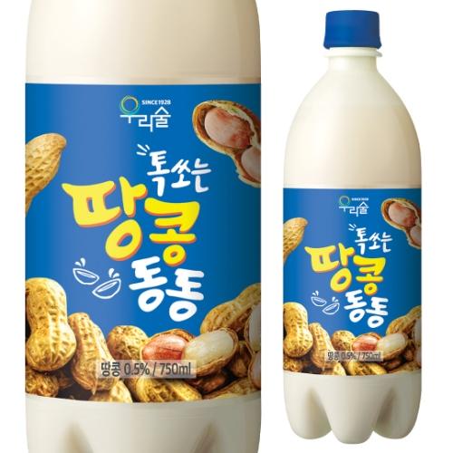 164円 人気のクリスマスアイテムがいっぱい しゅわっと ピーナッツマッコリ 750ml 6度 ウリスル 韓国 韓国酒 微炭酸 マッコリ カクテルマッコリ まっこり
