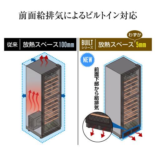 ワインセラー ルフィエール BUILT132+ 132本 コンプレッサー式  ブラック 家庭用 セラー 1年保証  家庭用 業務用 ビルトイン ●ワイン付 | ブランド登録なし | 04