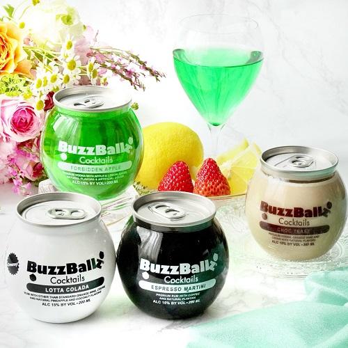 送料無料 バズボールズ 4本セット 200ml 15度 × 4本 新感覚カクテル