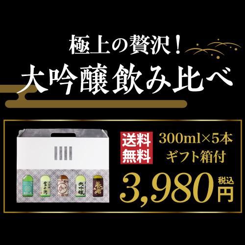 日本酒 飲み比べ ギフト セット 金賞蔵 大吟醸 300ml 5本 送料無料