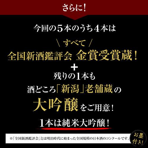 日本酒 飲み比べ 金賞蔵 大吟醸 300ml 5本 送料無料 辛口 清酒 プレゼント ギフト お中元 贈り物 誕生日 長S |  | 05