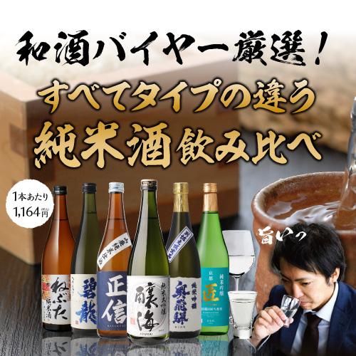 日本酒セット バイヤー厳選 タイプの違う純米酒 飲み比べセット 720ml