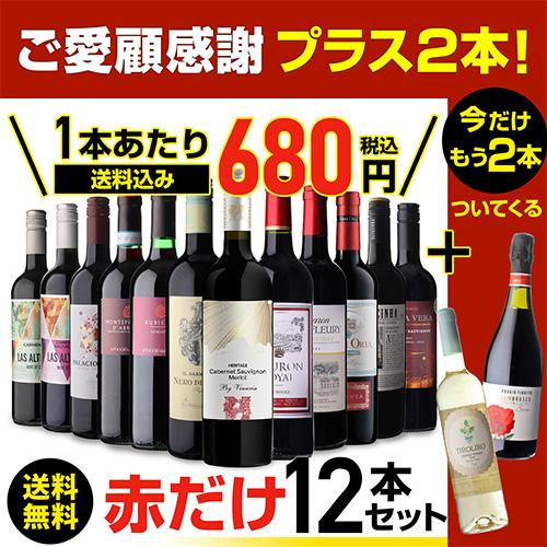 ワインセット ワイン 赤ワイン セット 12本＋2本(14本セット) 送料無料