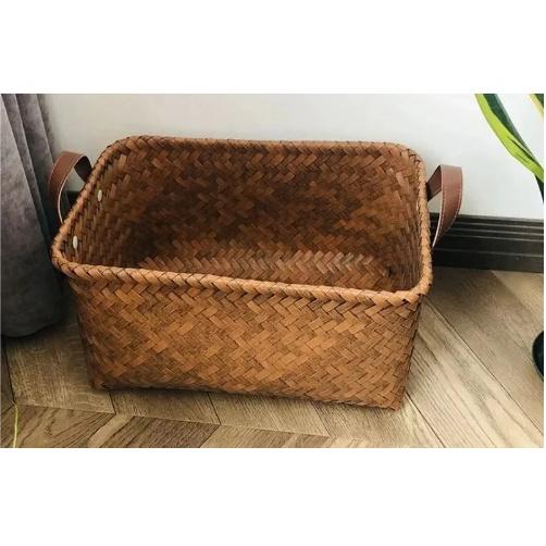 籐風バスケット 2点セット プラカゴ ランドリー 洗濯カゴ 収納 PP 木目