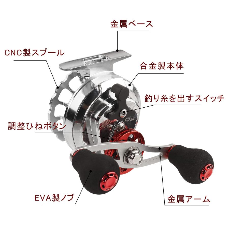 チヌリール 筏リール カセ釣り イカダリール 落とし込み 左/右巻き 3.6:1ギア比 10+1BB 氷釣り 磯釣り 最大ドラグ力5kg 左ハンドル |  | 04