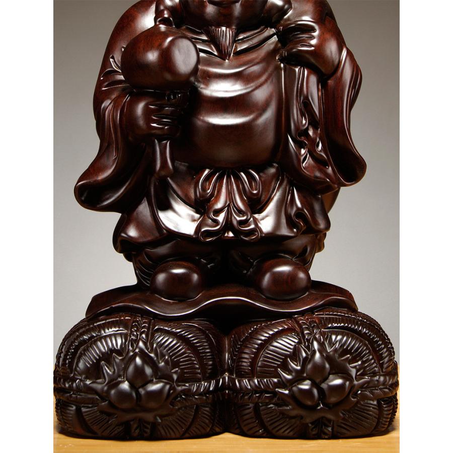 黒檀 木彫 大黒天 福の神 鎮宅辟邪 手作り招財開運 置物 精密細工 工芸品_6