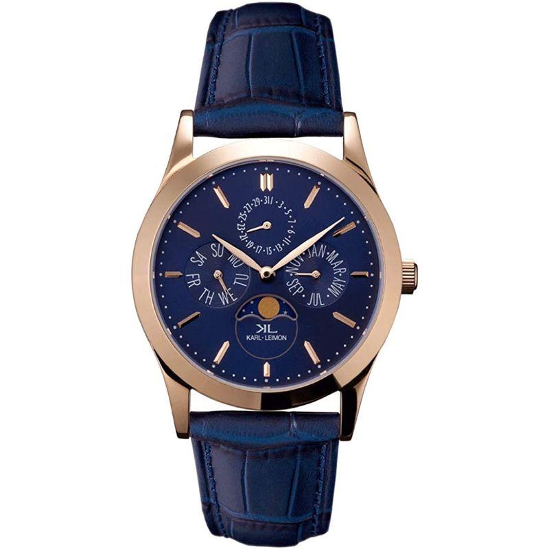 超激安カルレイモン KARL LEIMON メンズ 日本製ムーンフェイズクォーツ