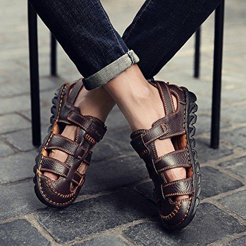 注目 通気 軽量 ビジネスサンダル サンダルメンズ Iemoy Iemoy 革サンダル クッショ 職場用 カジュアルシューズ 滑り止め サンダル Meorboston Org