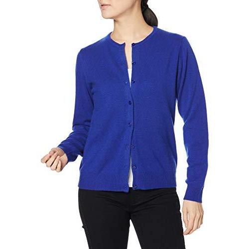 注目のブランド Gare L ロイヤルブルー レディース クルーネックカーデ カシミヤベーシック カーディガン ガーデリヨン Lyon ガーデリヨン De カーディガン ボレロ