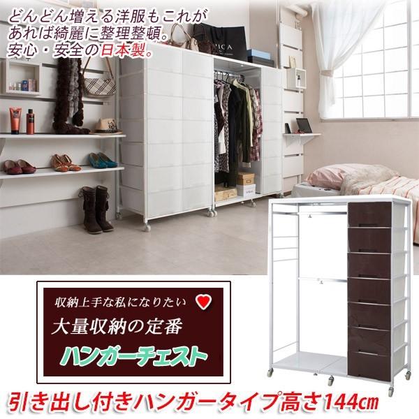 ハンガーラック付きプラスチックチェスト　高さ144cmタイプ nj-0418 nj-0420