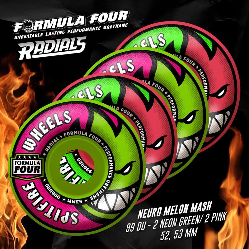 【スピットファイヤー　】【Spitfire 】Formula Four Neuro Melon Mash radial pink/green 52mm 99D　フォーミラーフォーWheelsスケートボードウィール｜like｜02