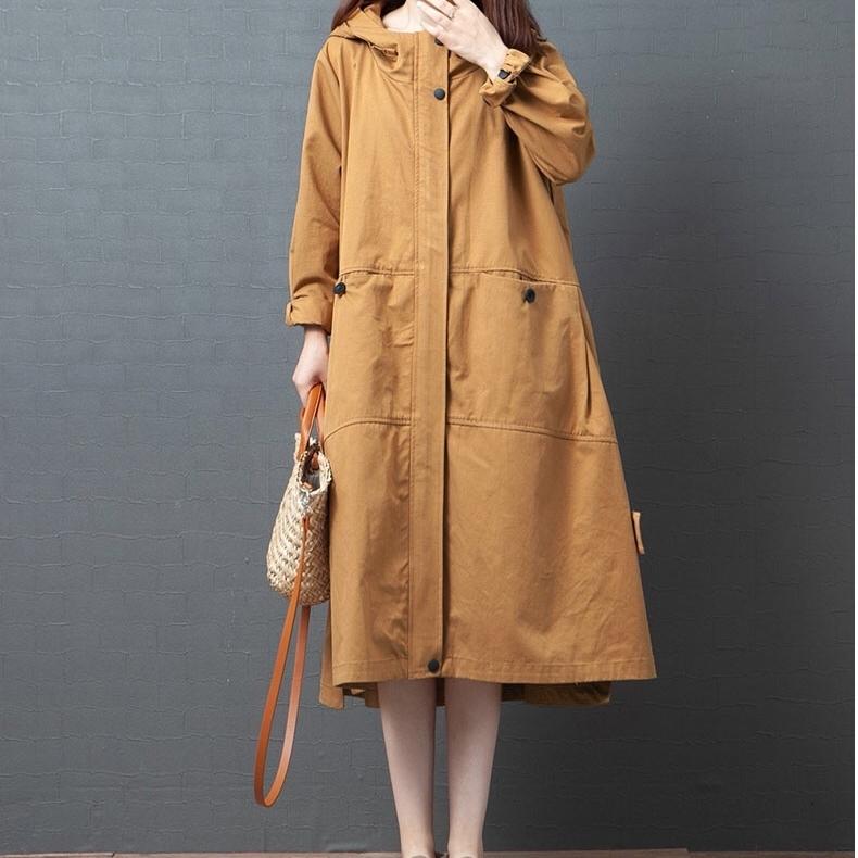 コート レディース 春 40代 レディースアウター ライトアウター マスタード ネイビー 無地 フード付 ゆったり 体型カバー カジュアル シンプル 大きいサイズ A652 Like Home 通販 Yahoo ショッピング