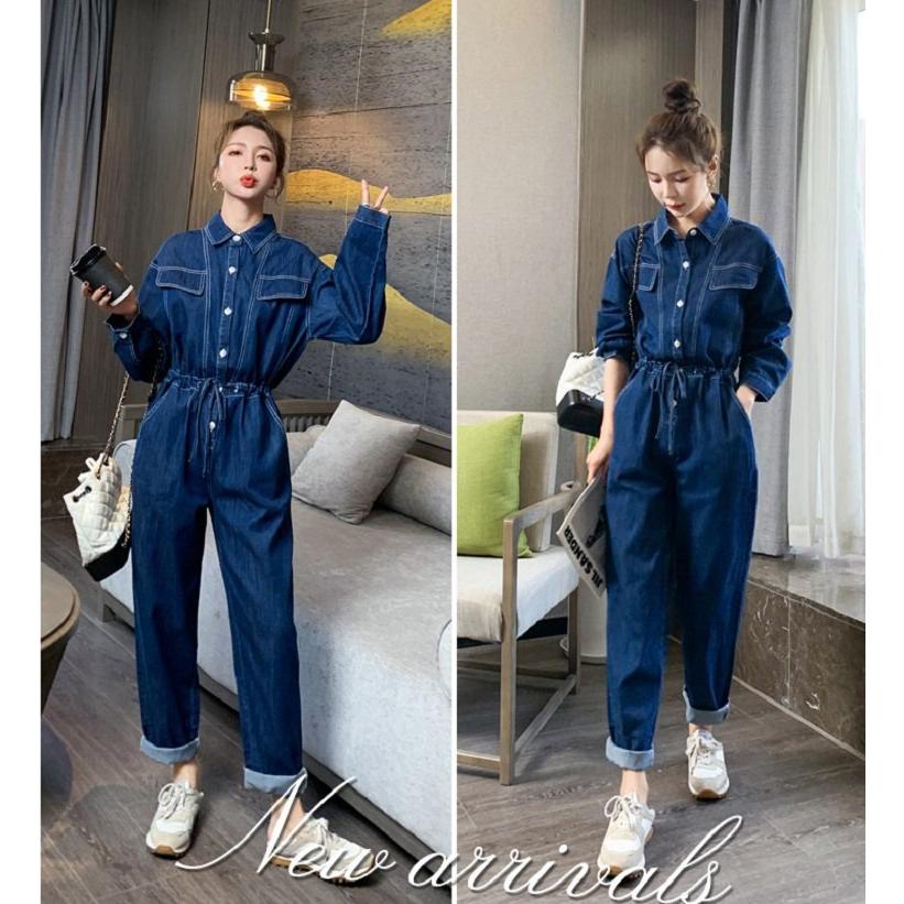 オールインワン レディース 秋冬 つなぎ ジャンプスーツ オーバーオール ロング丈 長袖 無地 襟付き ゆったり 体型カバー 大人可愛い 春の新作シューズ満載