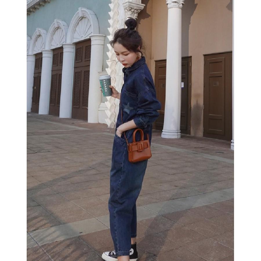 デニムオールインワン レディース つなぎ レディース ジャンプスーツ 秋冬 サロペットデニム レディース オーバーオール 大きいサイズ ロング丈 無地 襟付き B411 Like Home 通販 Yahoo ショッピング