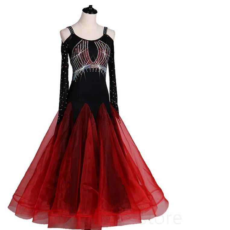 社交ダンス衣装 ワルツダンス服 社交ダンスドレス ステージ衣装 舞台服 ワルツ 大きい裾 タンゴ服 ダンス衣装 