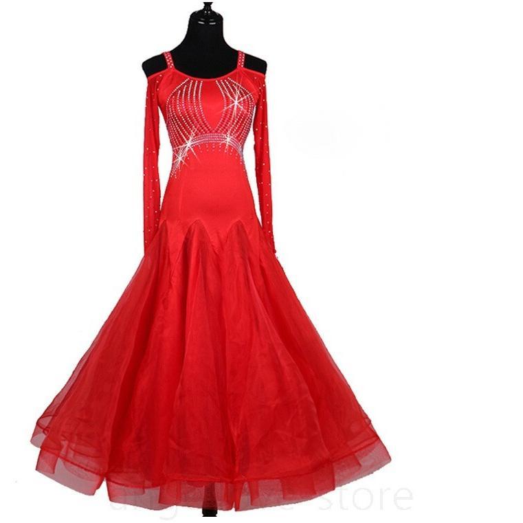 社交ダンス衣装 ワルツダンス服 社交ダンスドレス ステージ衣装 舞台服 ワルツ 大きい裾 タンゴ服 ダンス衣装 