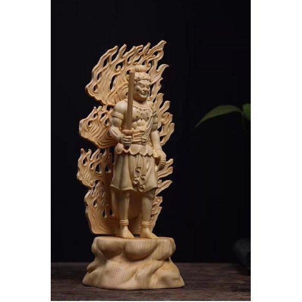 最大91%OFFクーポン総檜材 木彫仏像 仏教美術 精密細工 不動明王像